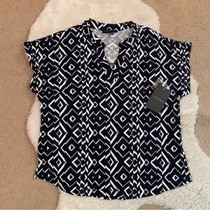 Fifty Street Navy and White Blouse